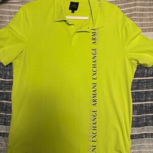 Armani Exchange Men's Lime Green Polo Shirt